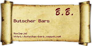 Butscher Bars névjegykártya